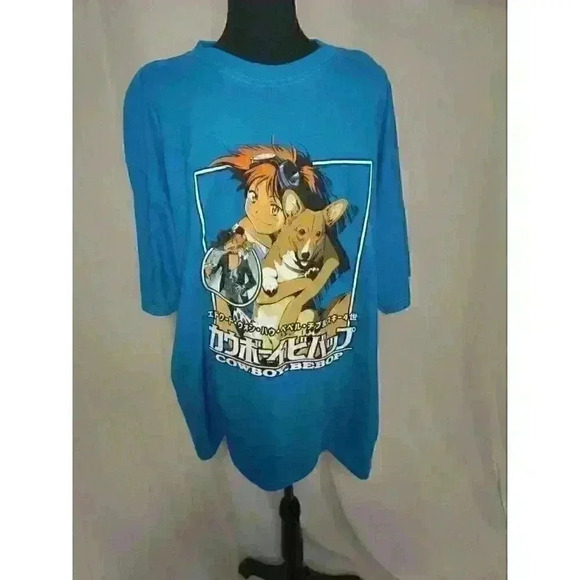 Cowboy Bebop T Shirt Tee Adult Size 2XL Blue Short Sleeve Graphic Anime Japanese - Picture 1 of 4
